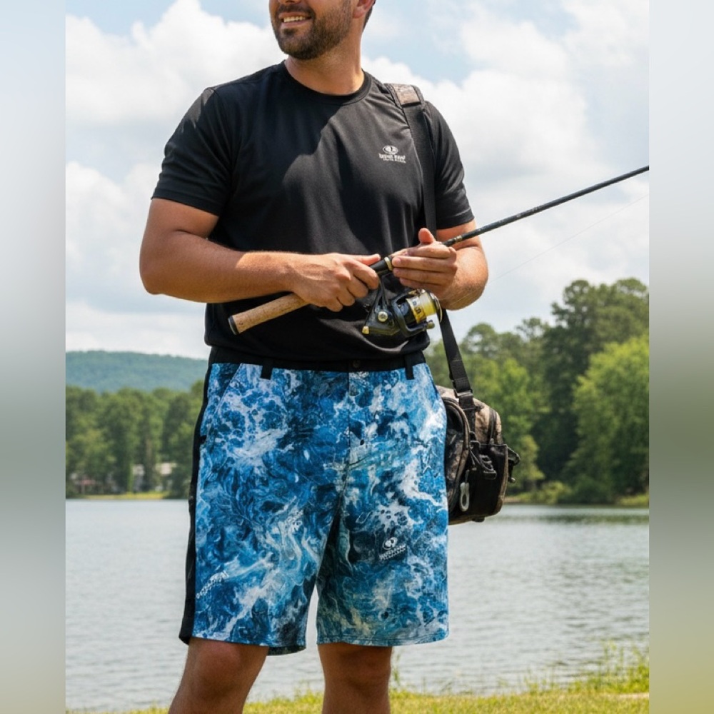 Magellan Pro Angler Outdoor Fishing Shorts Black And Blue Size 3XL